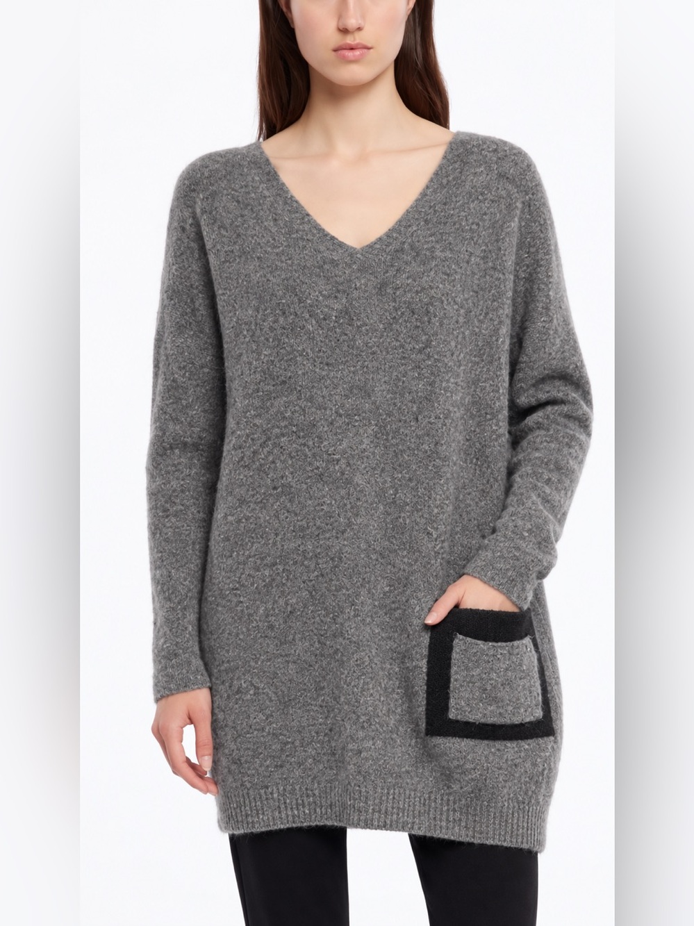 Sarah Pacini Mohair Nerino Blend V-Neck Sweater One Size